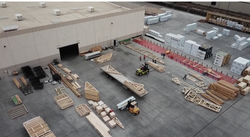 Aerial view of Katerra factory's off-site construction operation