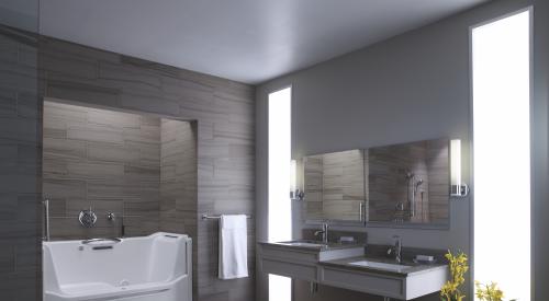 Bathroom with Kohler fixtures showcases universal design features