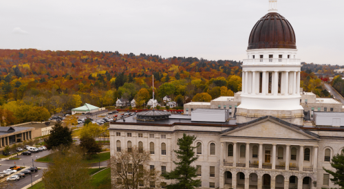 View of Maine's legislature in Augusta in fall