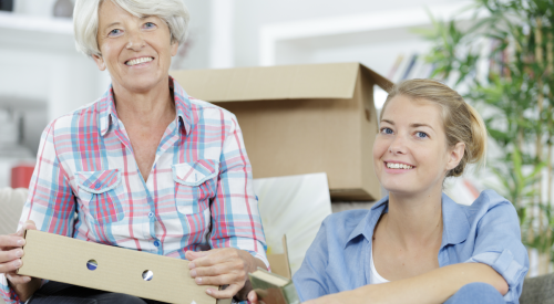 Adult daughter living at home with her mother 