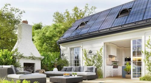 Net zero home with solar panels