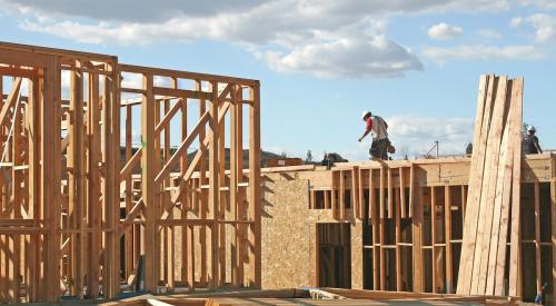 Builder working on new home construction