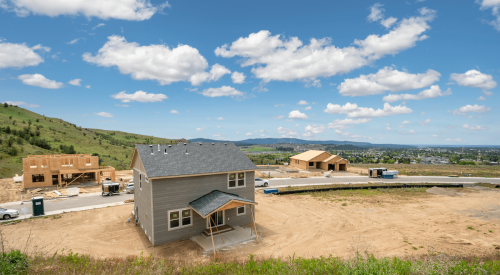 New-construction single-family homes being built in Spokane, Washington