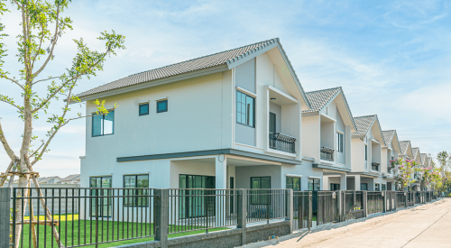 New single-family build-for-rent homes on street