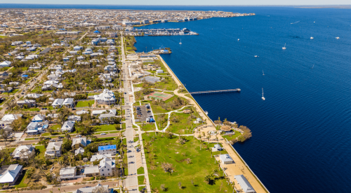 Aierial view of Punta Gorda, Florida, coastline