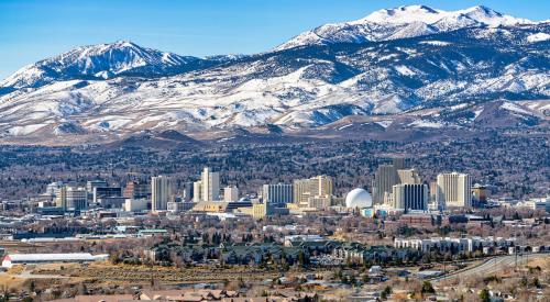 Aerial view of downtown Reno, Nevada