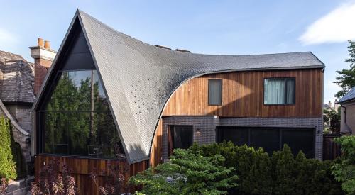 Rheinzink's zinc metal roofing installed on the "A-House" in Toronto