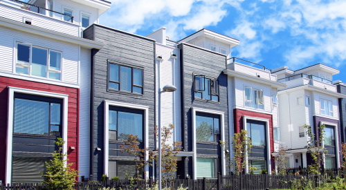 Row of modern townhouses 