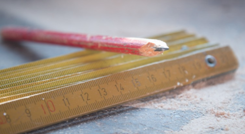 ruler and carpenter's pencil