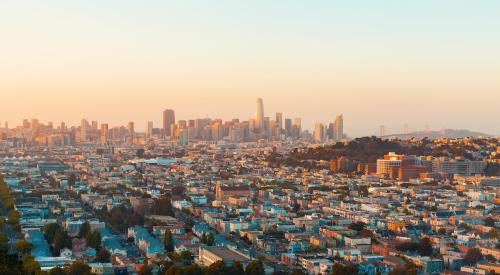 Aerial view of San Francisco suburb