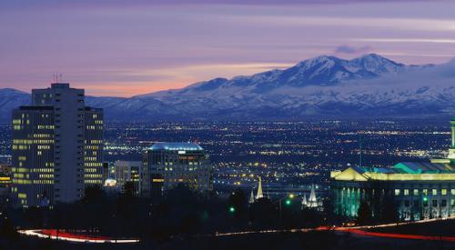 View of Salt Lake City and the Rocky Mountains