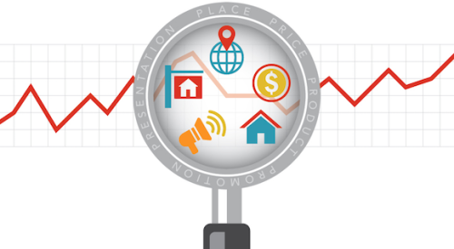 Magnifying glass to examine home builder market research more closely