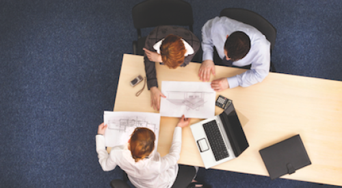 People around work table