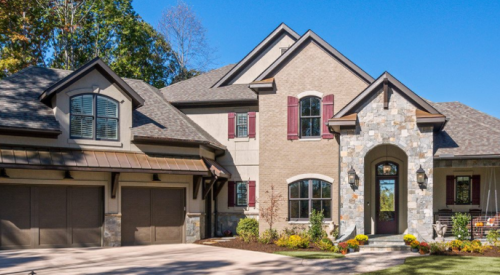 Exterior of Falcon Rest custom-built home