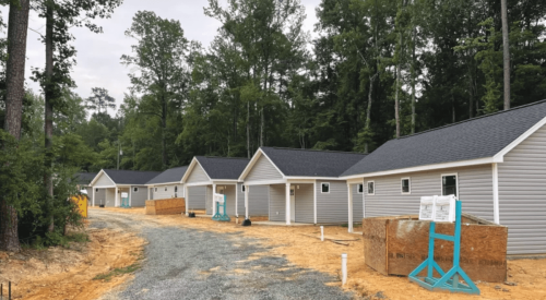 Tiny houses in the Tiny Homes village at The Farm at Penny Lane by Garman Homes