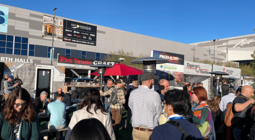 Attendees at Pro Builder Show Village at the International Builders' Show enjoying the outdoors