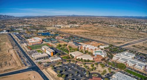 Aerial view of Surprise, Arizona, a small suburb outside Phoenix