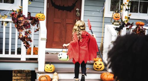 Trick-or-treaters on Halloween