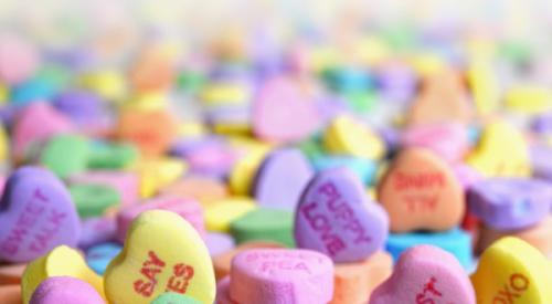 Valentine hearts candy