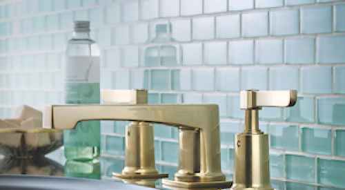 Watermark Designs H-Line Collection of faucets offers a mix of modern and luxury.