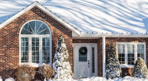 Winter home with snow