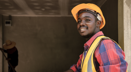 Young construction worker on jobsite