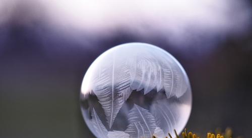 Sphere with ice pattern on it