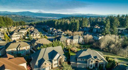 Aerial of large homes