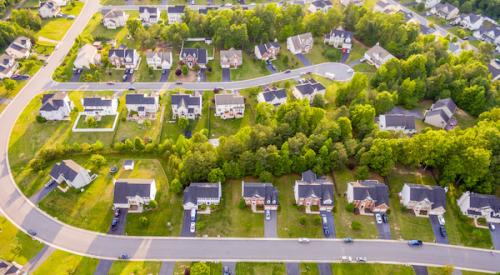 Aerial of neighborhood