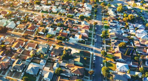 Aerial of neighborhood