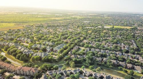 Aerial of neighborhood