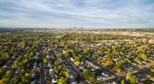 Aerial of neighborhood