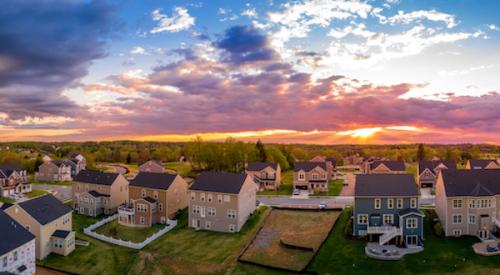 aerial of residential homes