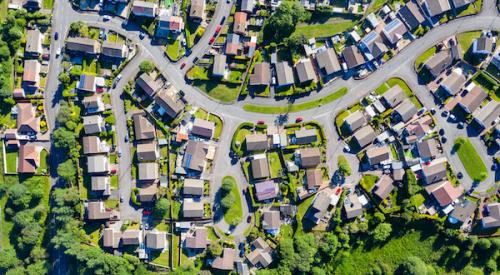 Aerial of neighborhood