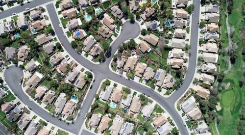 aerial view of housing development