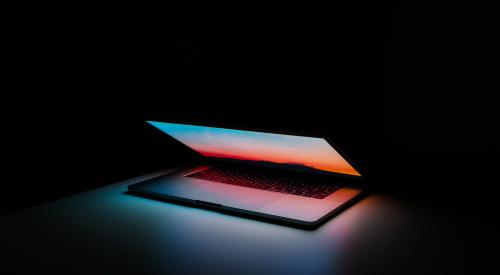 glowing laptop