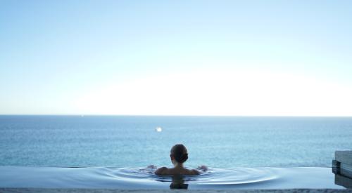 Woman in a swimming pool