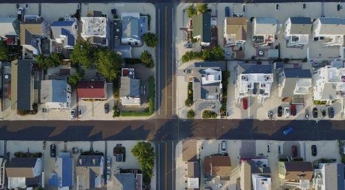 Aerial view of neighborhood