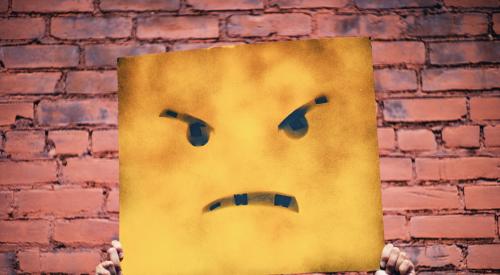 Angry face sign