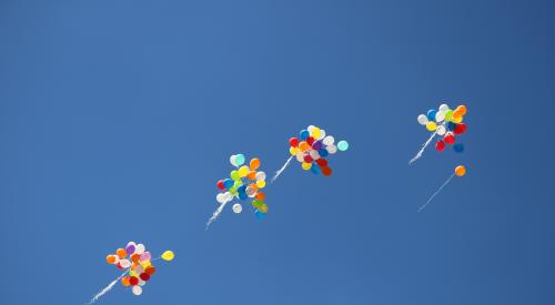 Balloons in the blue sky