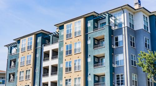 Exterior of modern apartment building