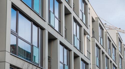 Apartment housing exterior windows