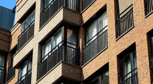 Brown brick apartment exterior