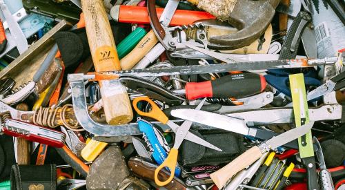 Pile of construction tools