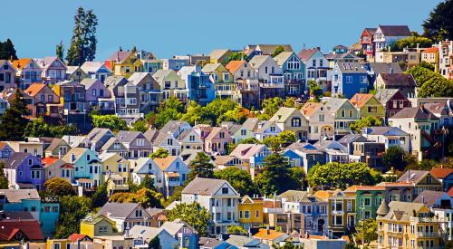 Houses on hillside in San Francisco