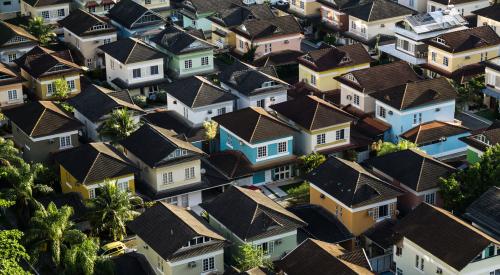 Aerial view of neighborhood