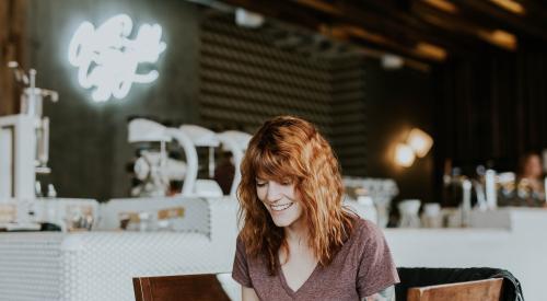 Woman in café