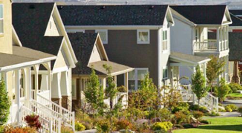 Single-family houses in suburban neighborhood