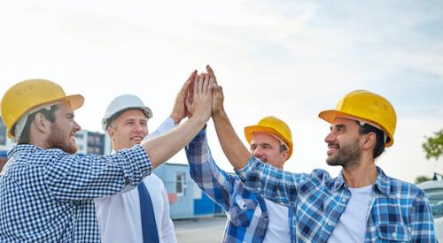 Builders High Fiving