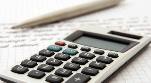 Calculator on table